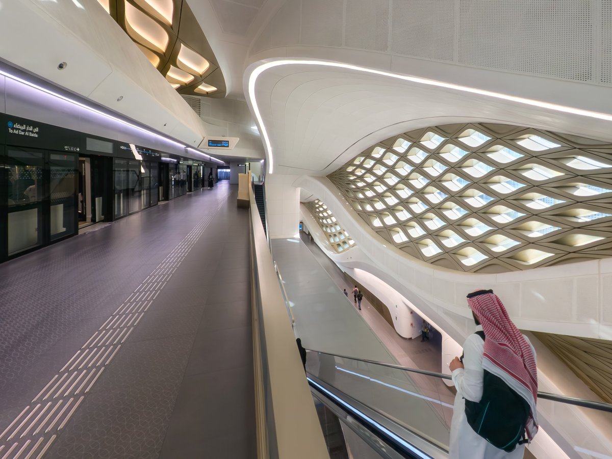 Outstanding architecture of the metro station in the King Abdullah Financial District